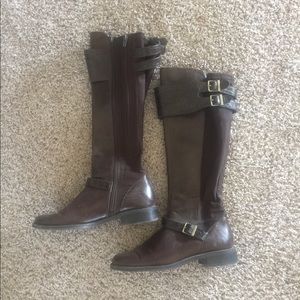 Aerosoles faux leather brown riding boots